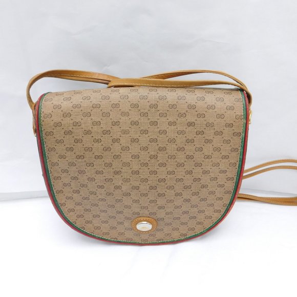 VINTAGE GUCCI MONOGRAM CANVAS SUPREME WEB BAG - Picture 3 of 16